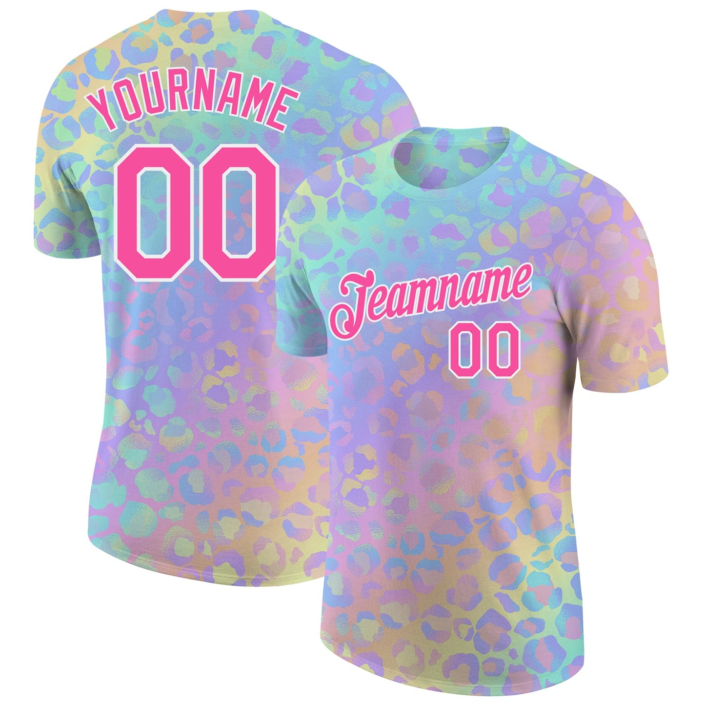 Custom 3D Pattern Design Leopard Performance T-Shirt - Main View