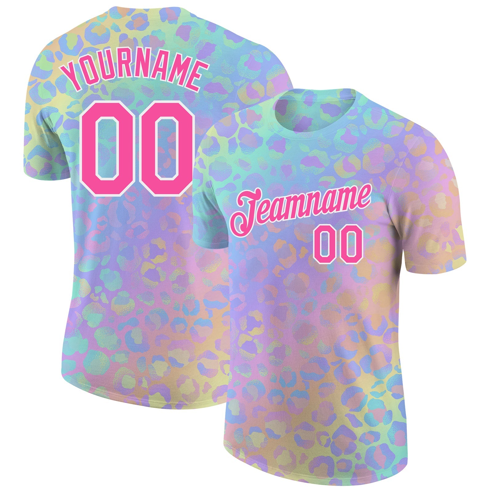 Custom 3D Pattern Design Leopard Performance T-Shirt - Main View