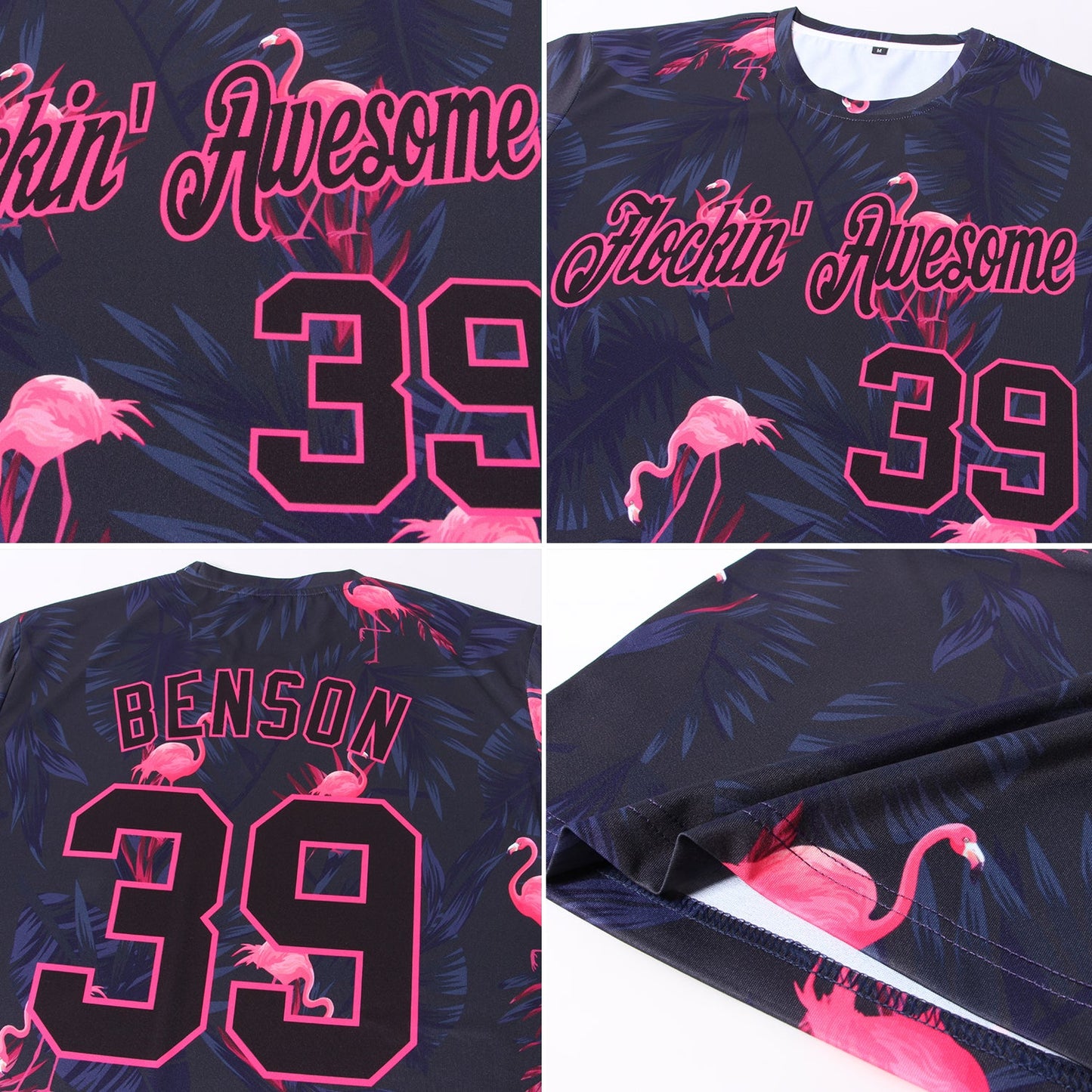 Custom 3D Pattern Design Flamingo Performance T-Shirt view 2