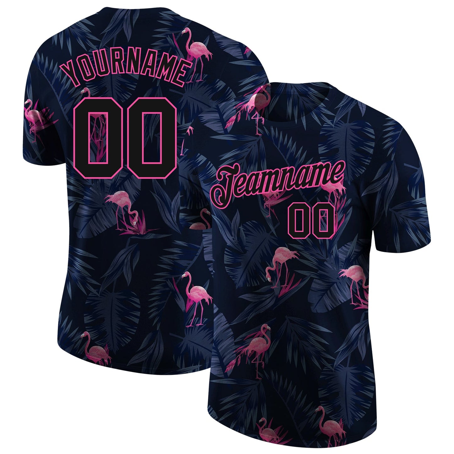 Custom 3D Pattern Design Flamingo Performance T-Shirt - Main View