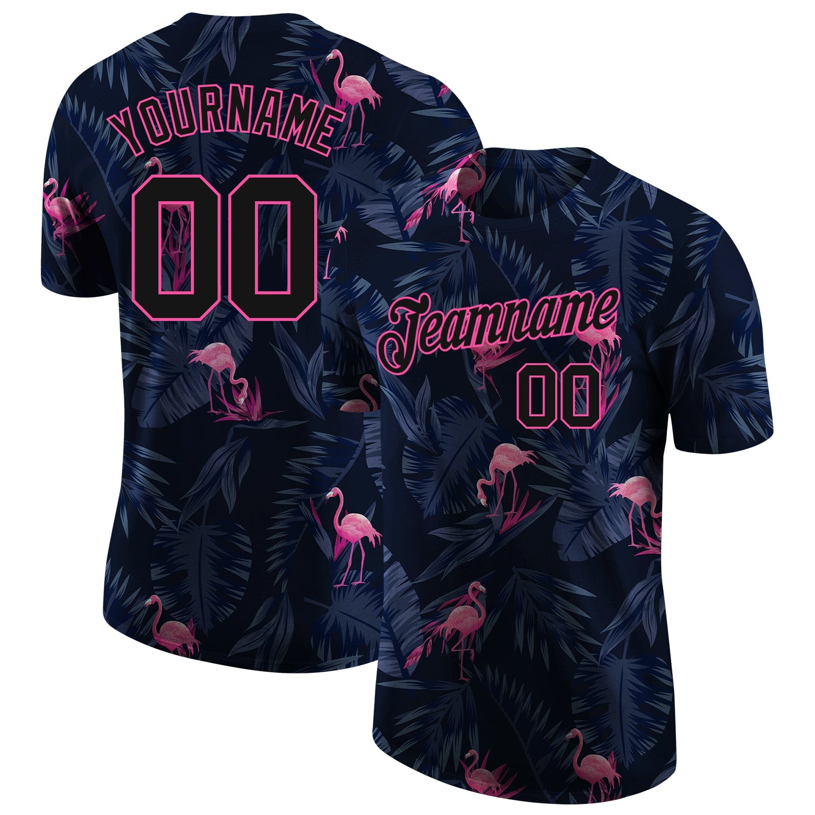 Custom 3D Pattern Design Flamingo Performance T-Shirt - Main View