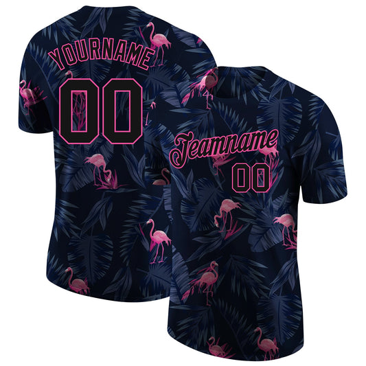 Custom 3D Pattern Design Flamingo Performance T-Shirt - Main View