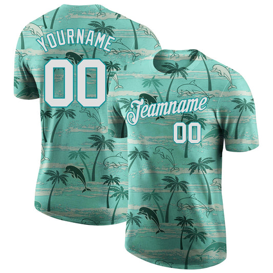 Custom 3D Pattern Design Hawaii Palm Trees Performance T-Shirt - Main View