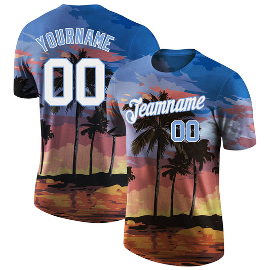 Custom 3D Pattern Design Hawaii Palm Trees Performance T-Shirt - Main View