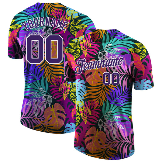 Custom 3D Pattern Design Hawaii Palm Trees Performance T-Shirt - Main View