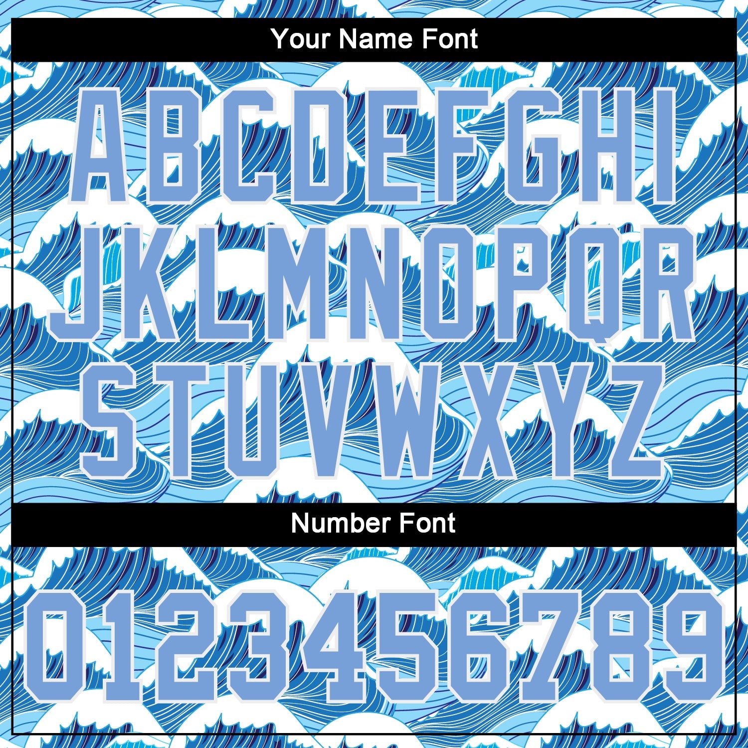 Custom 3D Pattern Design Waves Performance T-Shirt view 4