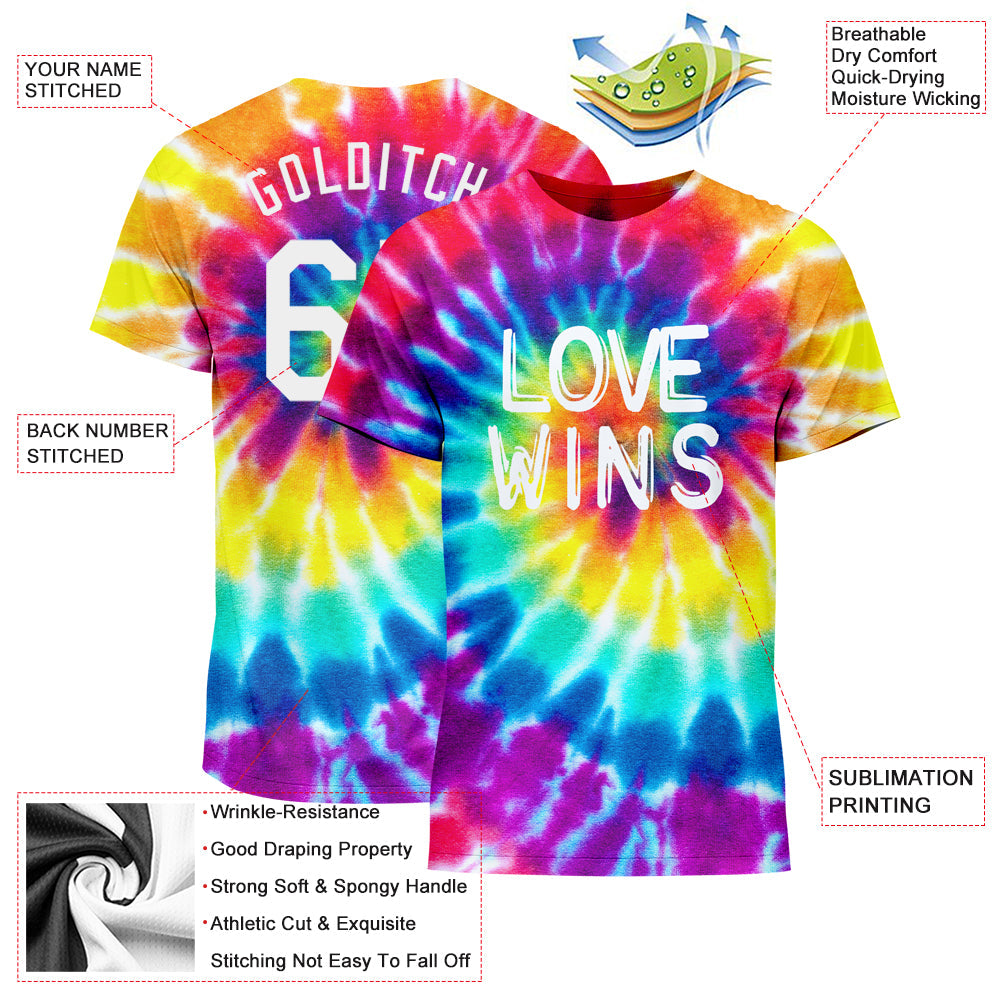 Custom Rainbow For Pride Month Love Wins LGBT Performance T-Shirt view 2