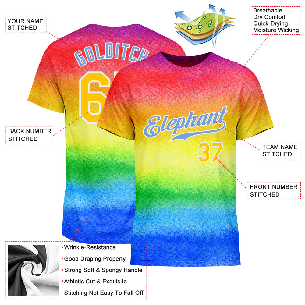 Custom Rainbow For Pride Month Love Is Love LGBT Performance T-Shirt view 2