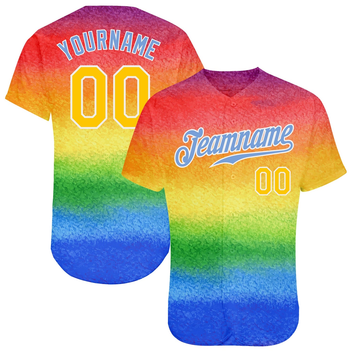 Custom Rainbow For Pride Month Love Is Love LGBT Authentic Baseball Jersey - Main View