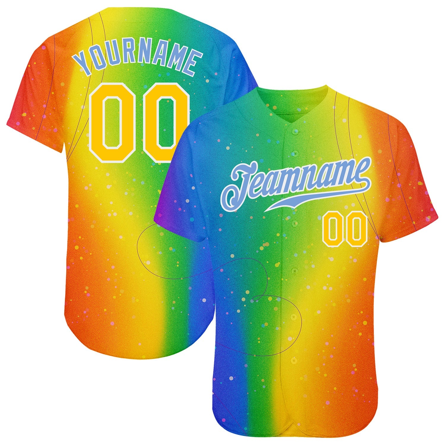 Custom Rainbow For Pride Month Love Is Love LGBT Authentic Baseball Jersey - Main View