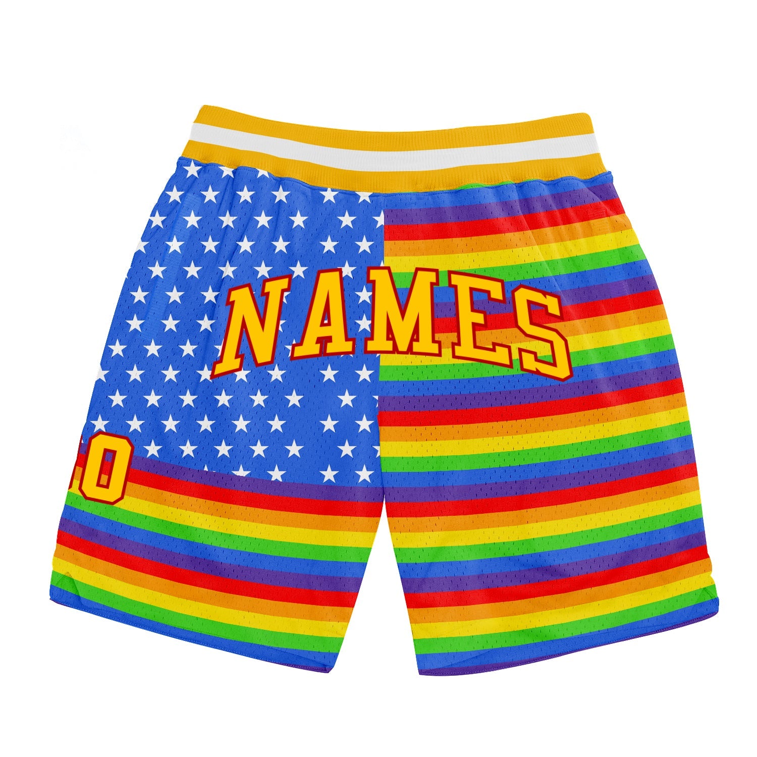 Custom Rainbow For Pride Month Love Is Love LGBT Authentic Basketball Shorts - Main View