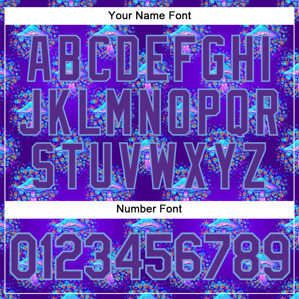 Custom 3D Pattern Design Magic Mushrooms Psychedelic Hallucination Authentic Baseball Jersey view 5