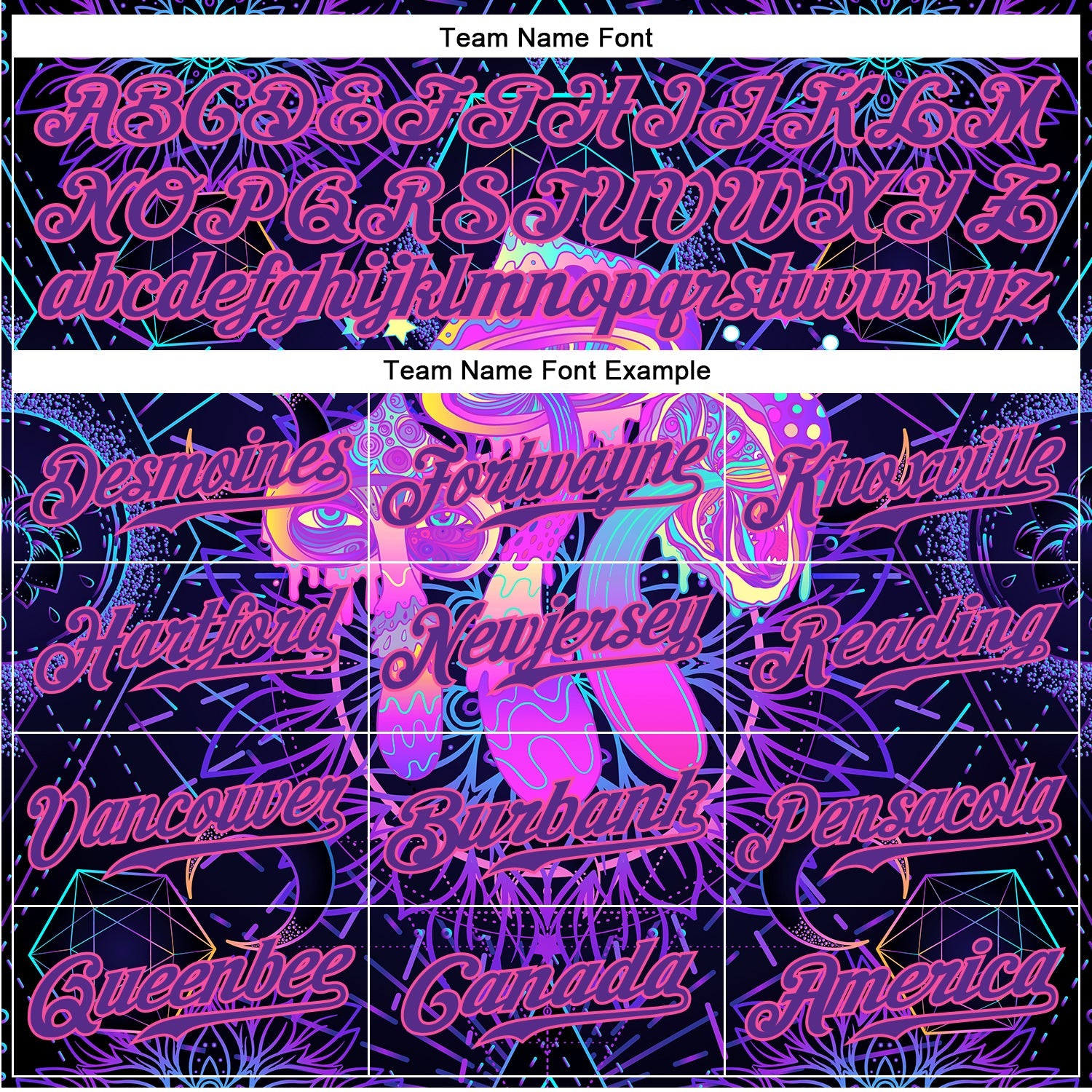 Custom 3D Pattern Design Magic Mushrooms Over Sacred Geometry Psychedelic Hallucination Authentic Baseball Jersey view 4