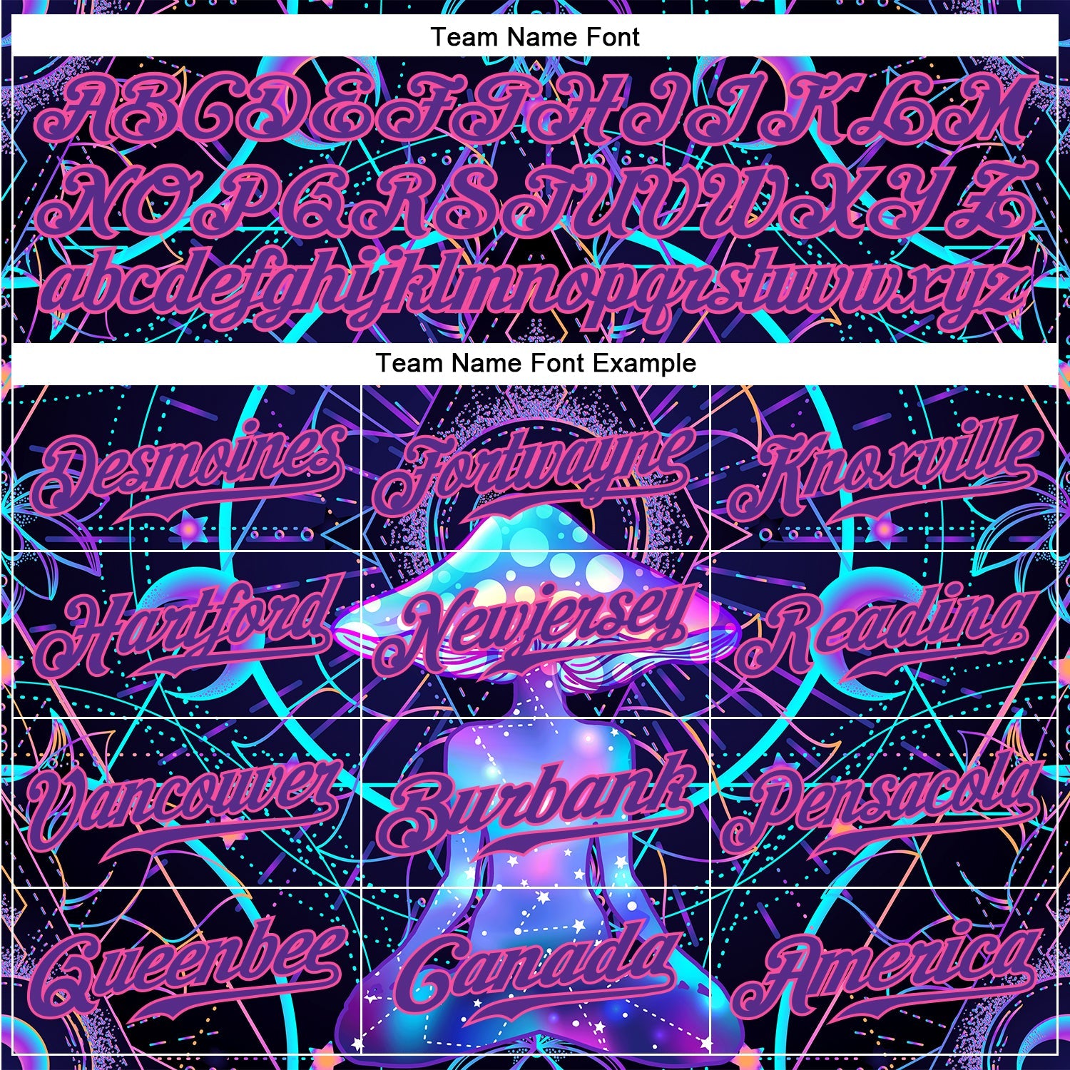 Custom 3D Pattern Design Magic Mushrooms Over Sacred Geometry Psychedelic Hallucination Authentic Baseball Jersey view 5