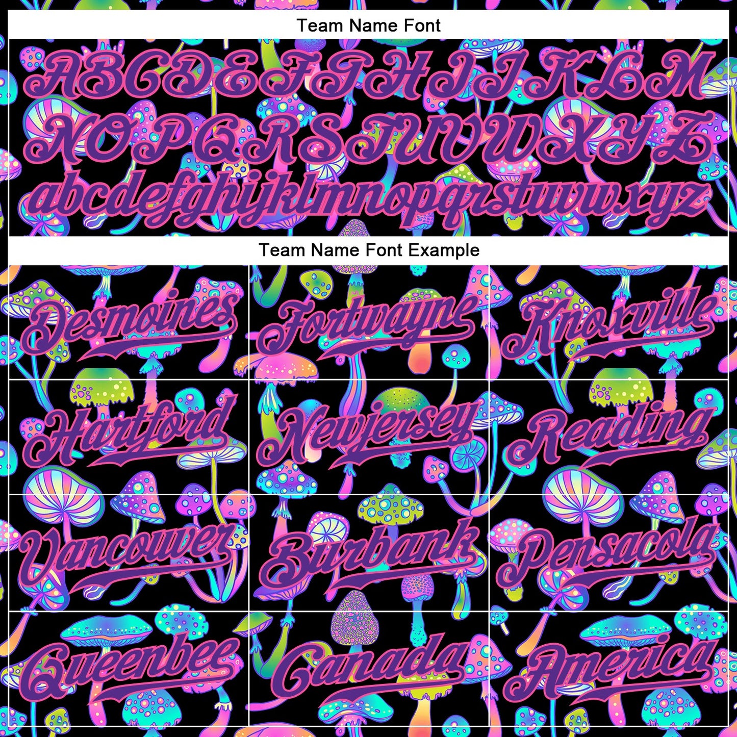 Custom 3D Pattern Design Magic Mushrooms Psychedelic Hallucination Authentic Baseball Jersey view 4