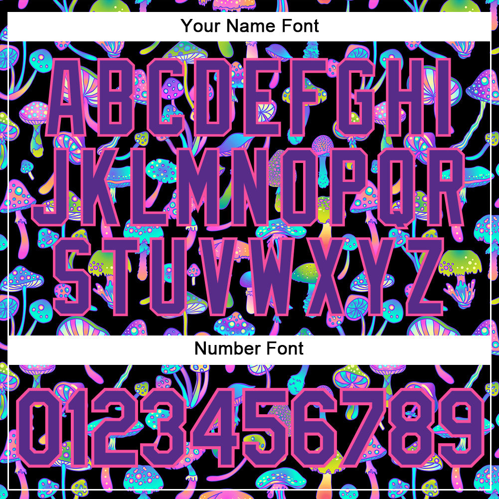 Custom 3D Pattern Design Magic Mushrooms Psychedelic Hallucination Authentic Baseball Jersey view 5
