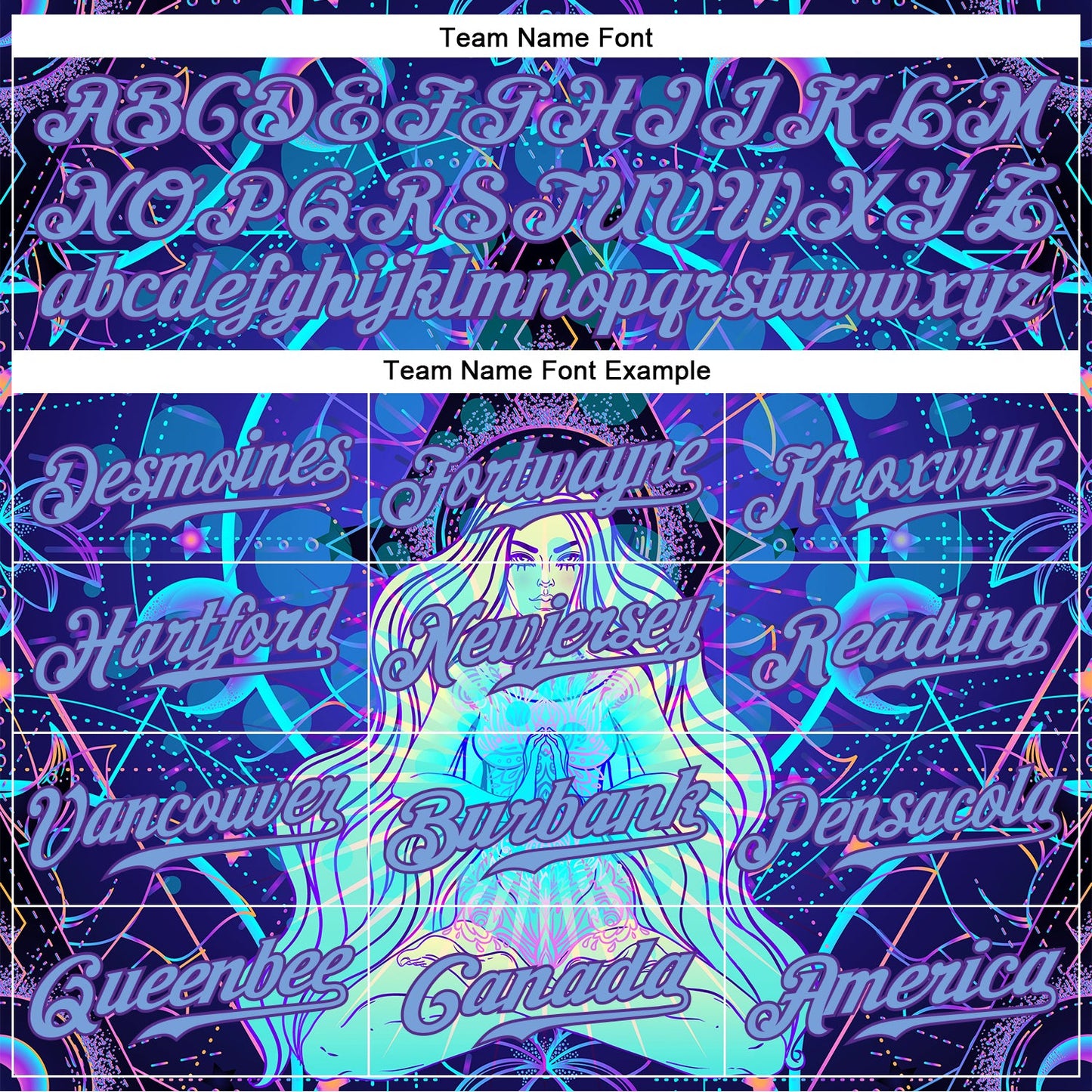 Custom 3D Pattern Design Magic Girl Sitting And Meditation In Lotus Position Over Geometry Psychedelic Hallucination Authentic Baseball Jersey view 4