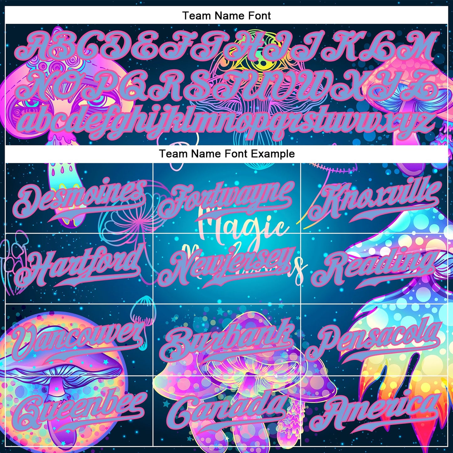 Custom 3D Pattern Design Magic Mushrooms Over Sacred Geometry Psychedelic Hallucination Authentic Baseball Jersey view 4