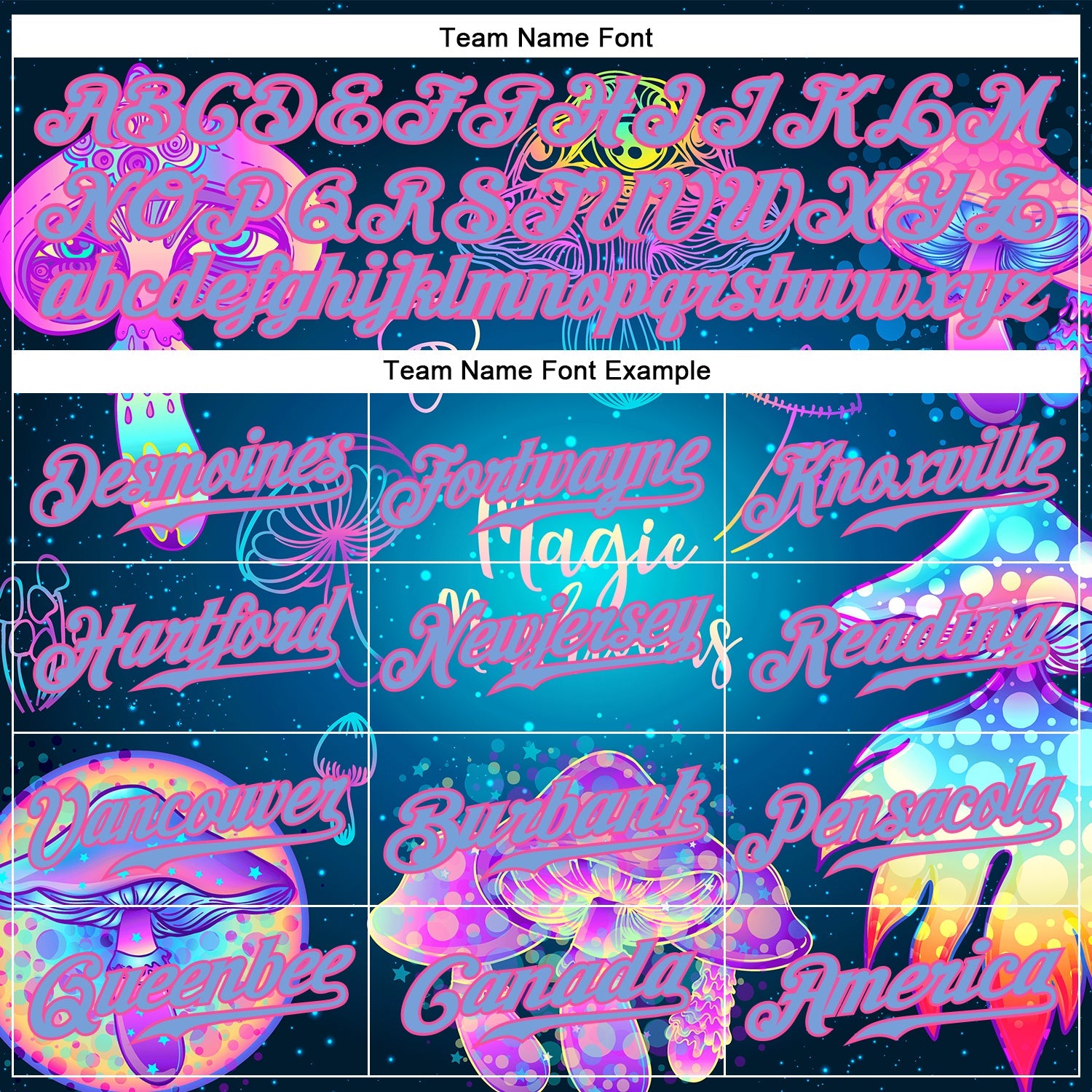 Custom 3D Pattern Design Magic Mushrooms Over Sacred Geometry Psychedelic Hallucination Authentic Baseball Jersey view 4