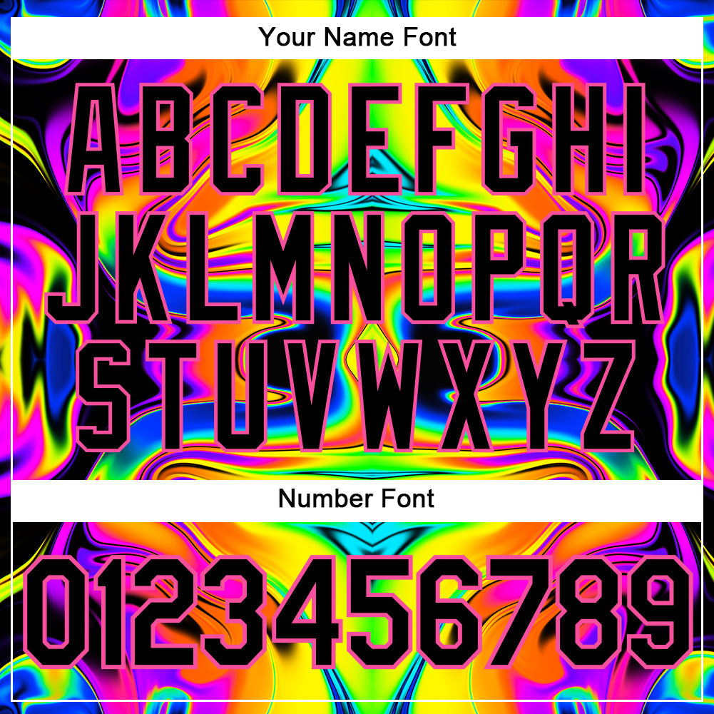 Custom 3D Pattern Design Abstract Iridescent Psychedelic Swirl Fluid Art Authentic Baseball Jersey view 6