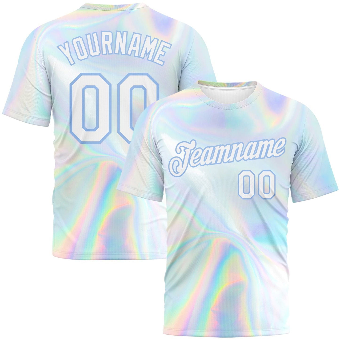 Custom 3D Pattern Design Abstract Trendy Holographic Vaporwave Style Performance T-Shirt - Main View