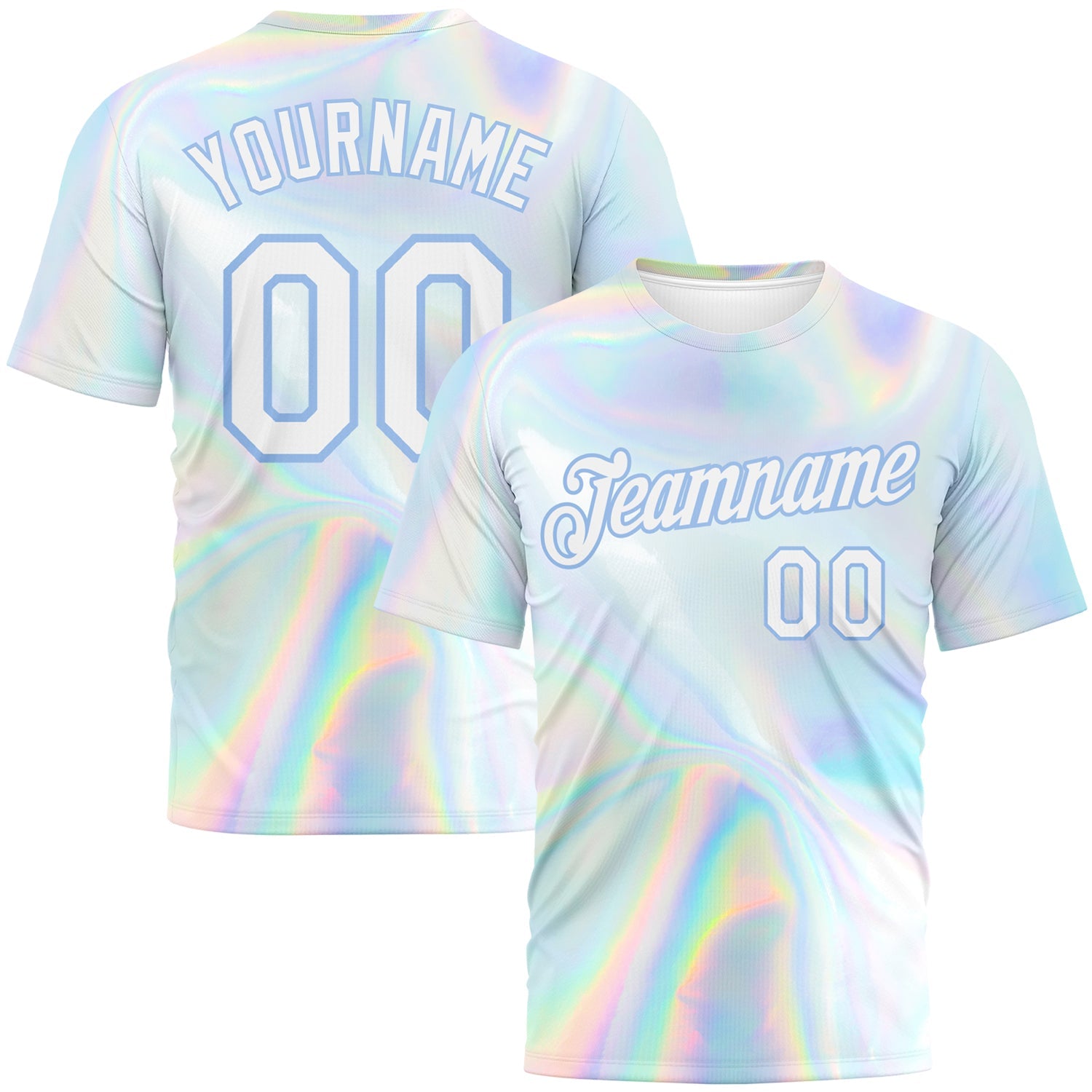 Custom 3D Pattern Design Abstract Trendy Holographic Vaporwave Style Performance T-Shirt - Main View