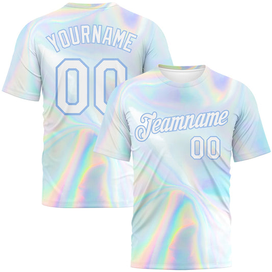 Custom 3D Pattern Design Abstract Trendy Holographic Vaporwave Style Performance T-Shirt - Main View