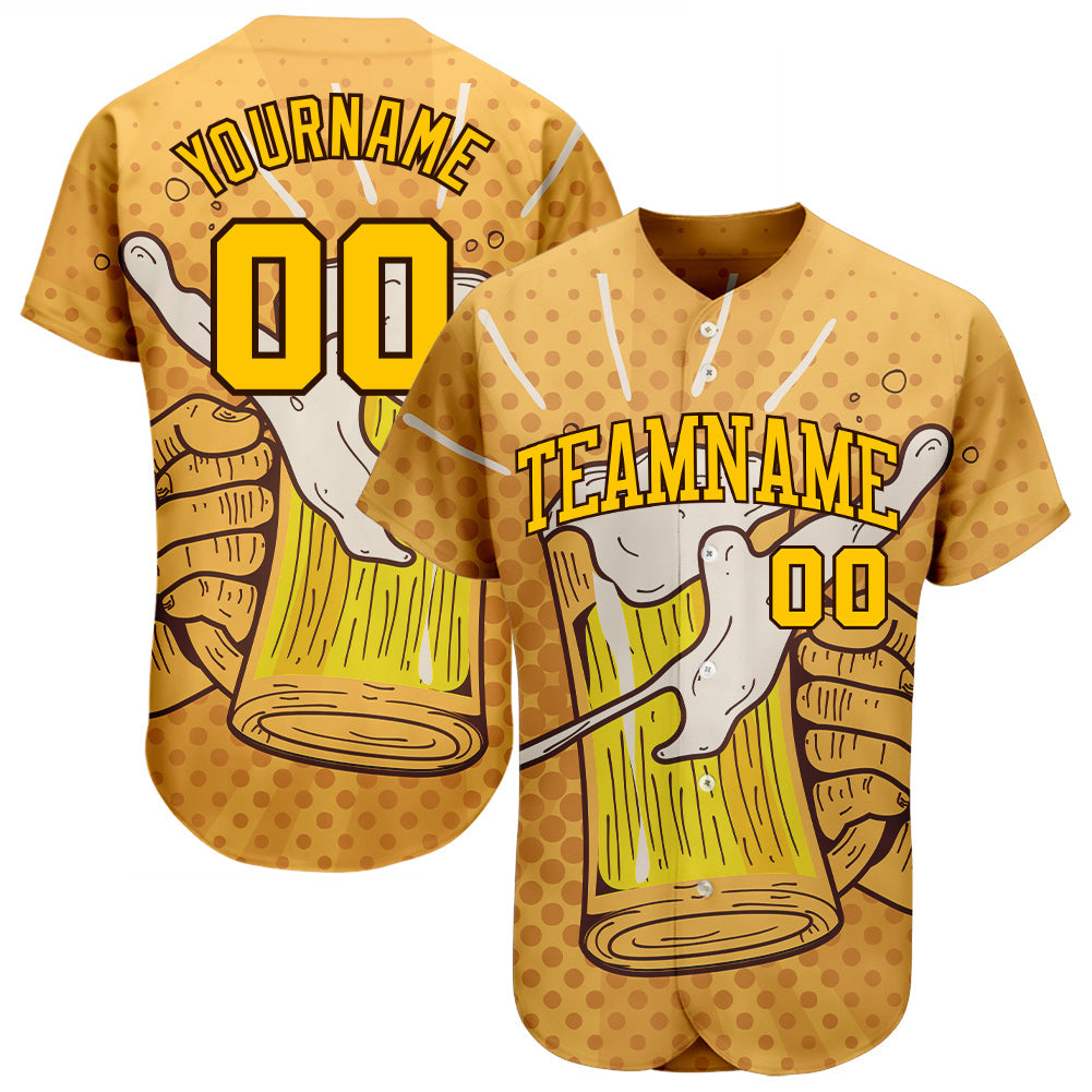 Custom 3D Pattern Design Let's Drink Authentic Baseball Jersey - Main View