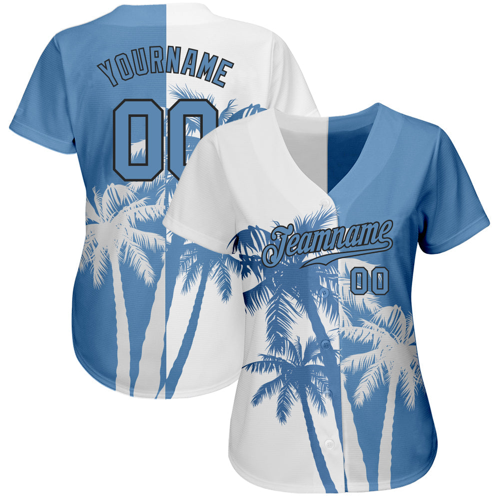 Custom 3D Pattern Design Hawaii Coconut Trees Authentic Baseball Jersey view 2