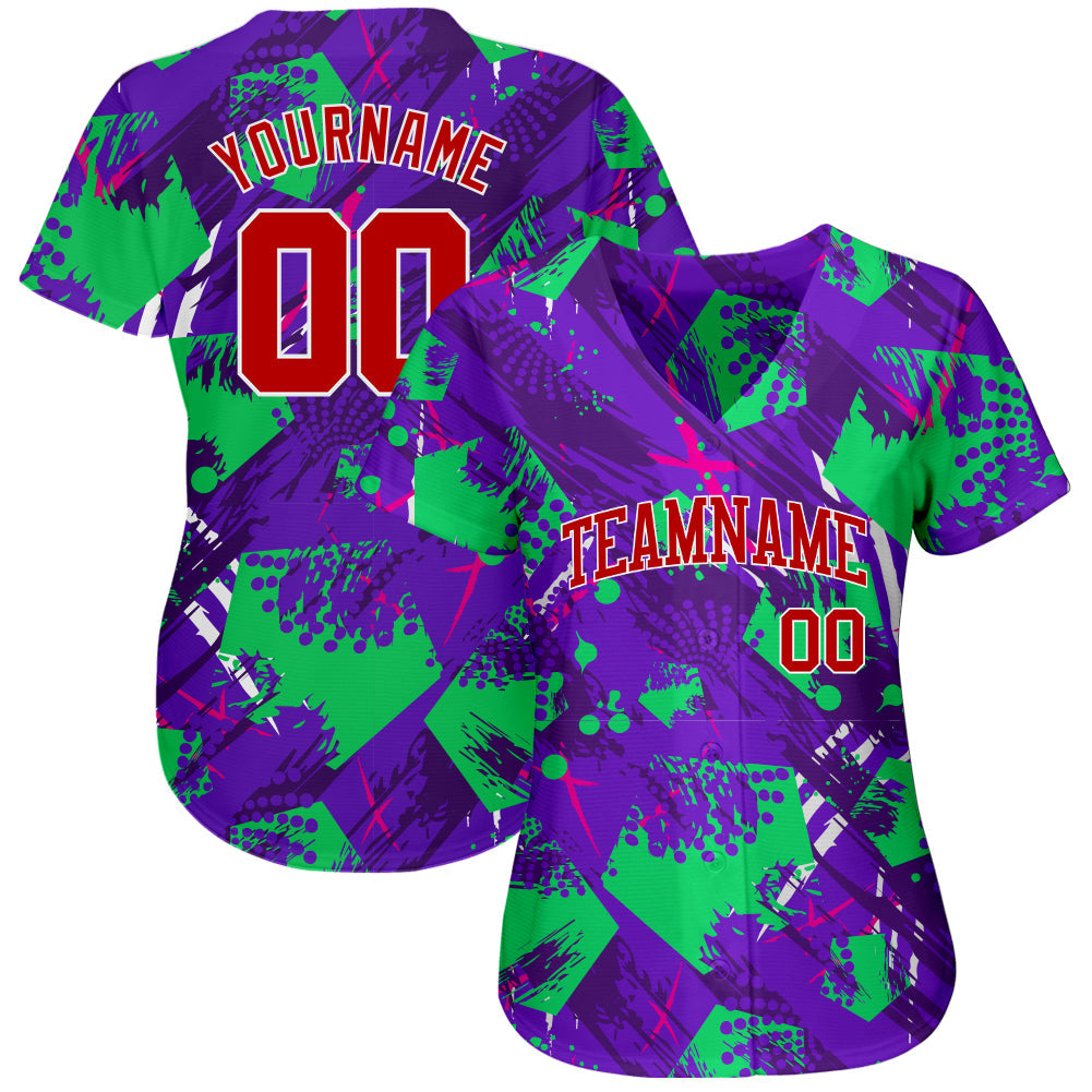 Custom 3D Pattern Design Music Festival Authentic Baseball Jersey view 2