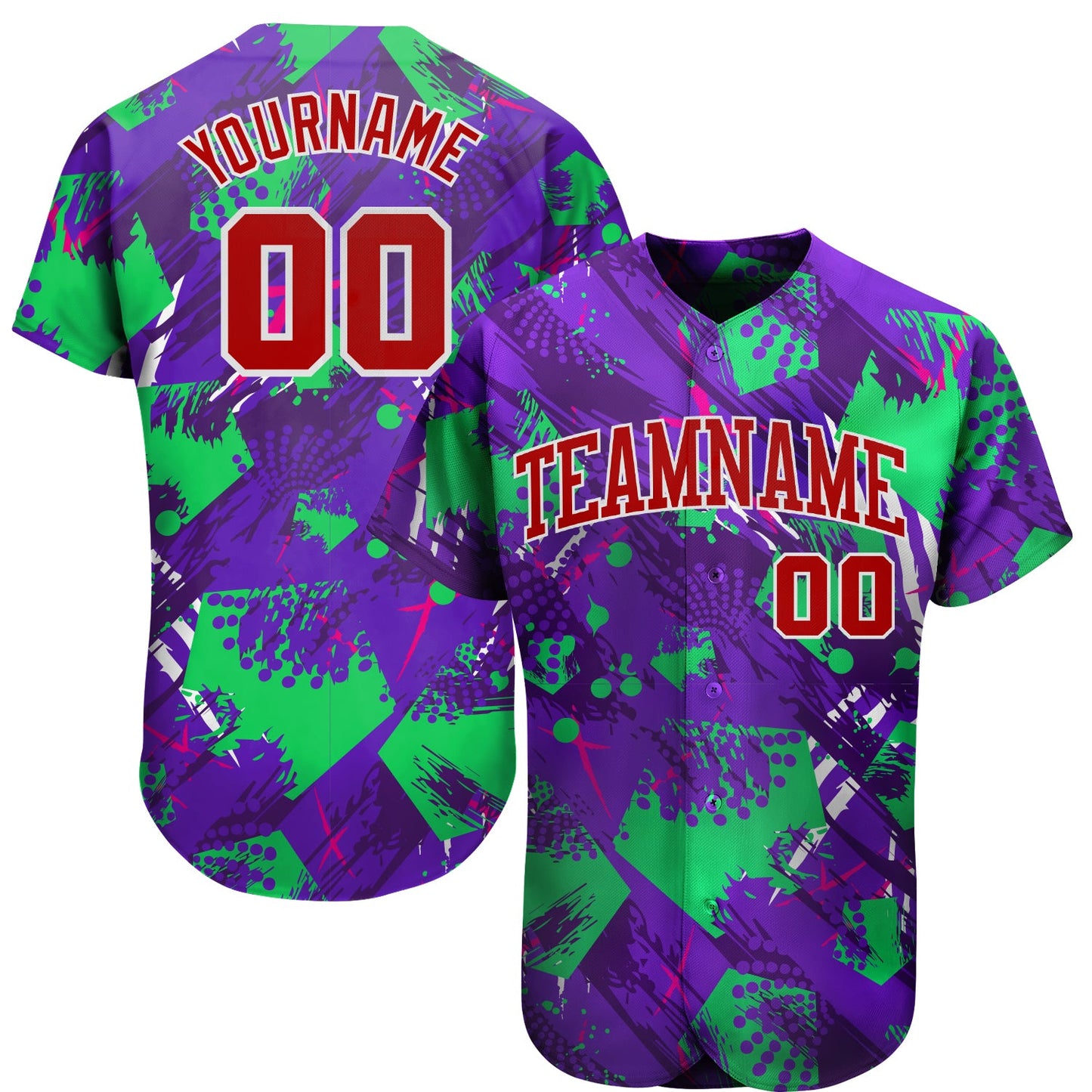 Custom 3D Pattern Design Music Festival Authentic Baseball Jersey - Main View