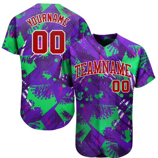 Custom 3D Pattern Design Music Festival Authentic Baseball Jersey - Main View