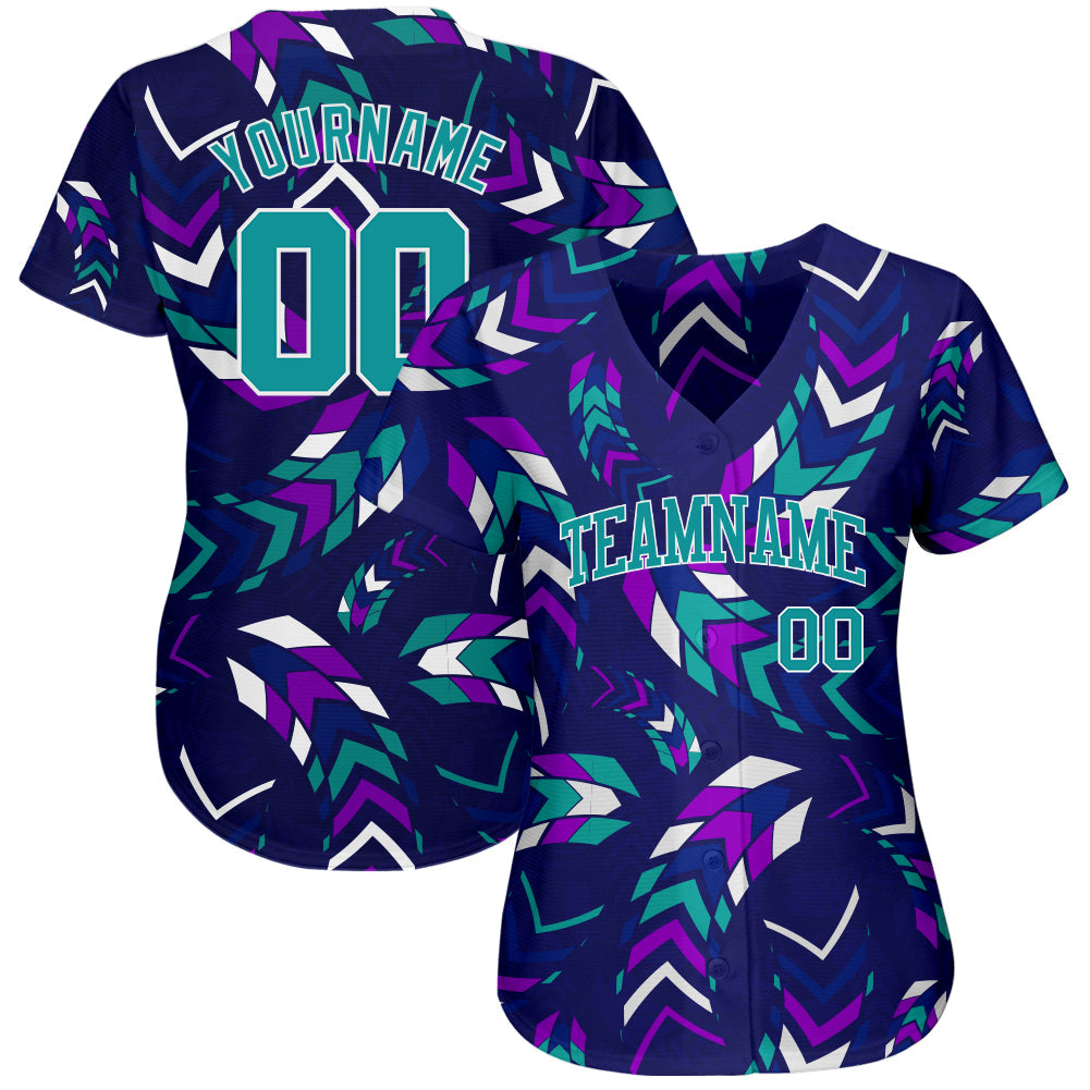 Custom 3D Pattern Design Music Festival Authentic Baseball Jersey view 2