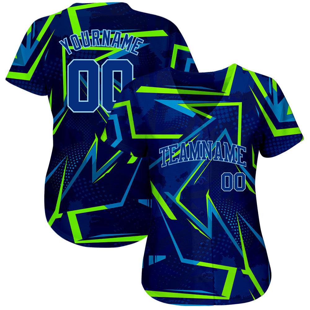 Custom 3D Pattern Design Music Festival Authentic Baseball Jersey view 2