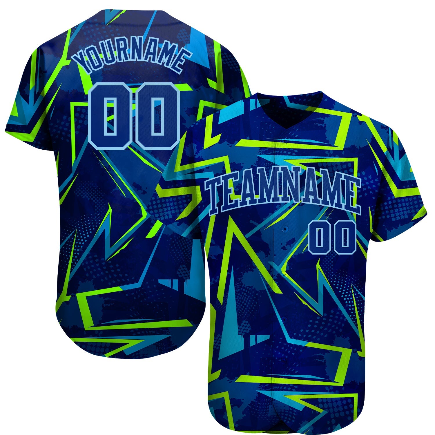 Custom 3D Pattern Design Music Festival Authentic Baseball Jersey - Main View