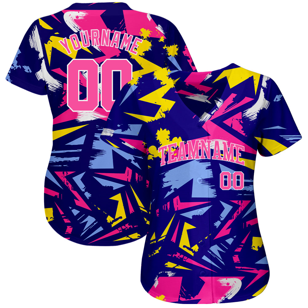 Custom 3D Pattern Design Music Festival Authentic Baseball Jersey view 2