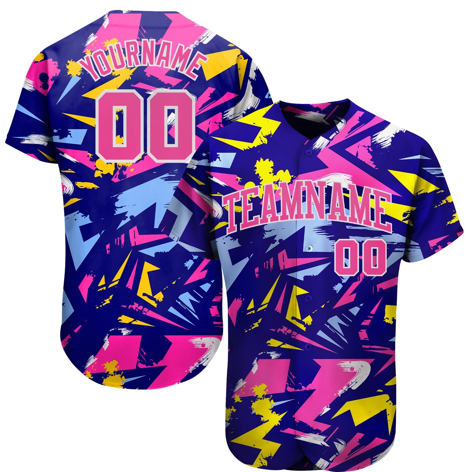 Custom 3D Pattern Design Music Festival Authentic Baseball Jersey - Main View