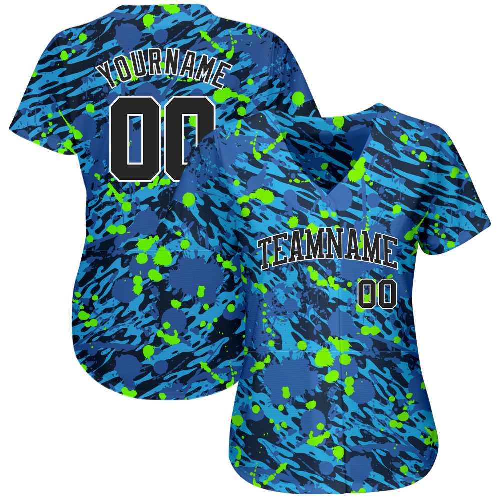 Custom 3D Pattern Design Music Festival Authentic Baseball Jersey view 2