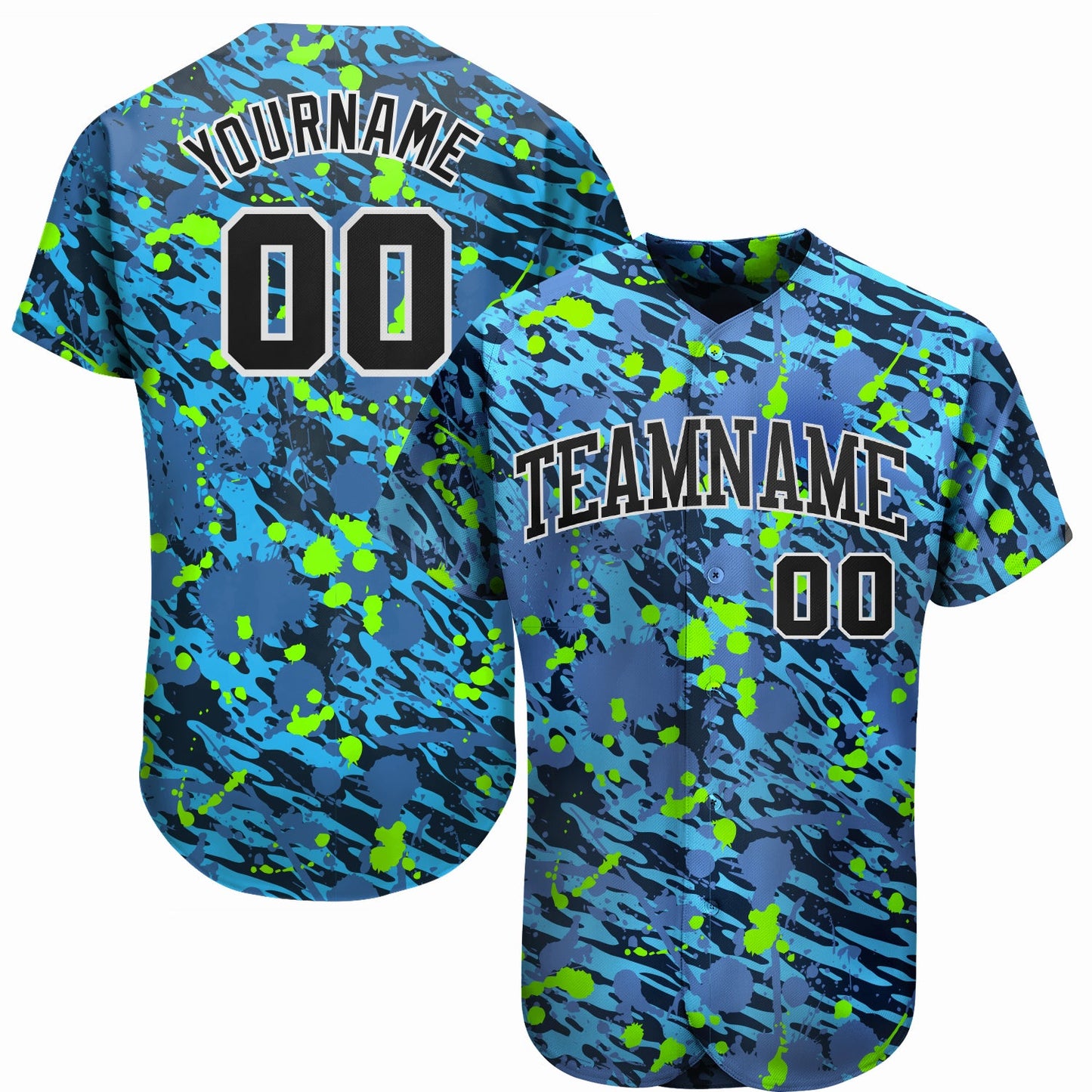 Custom 3D Pattern Design Music Festival Authentic Baseball Jersey - Main View