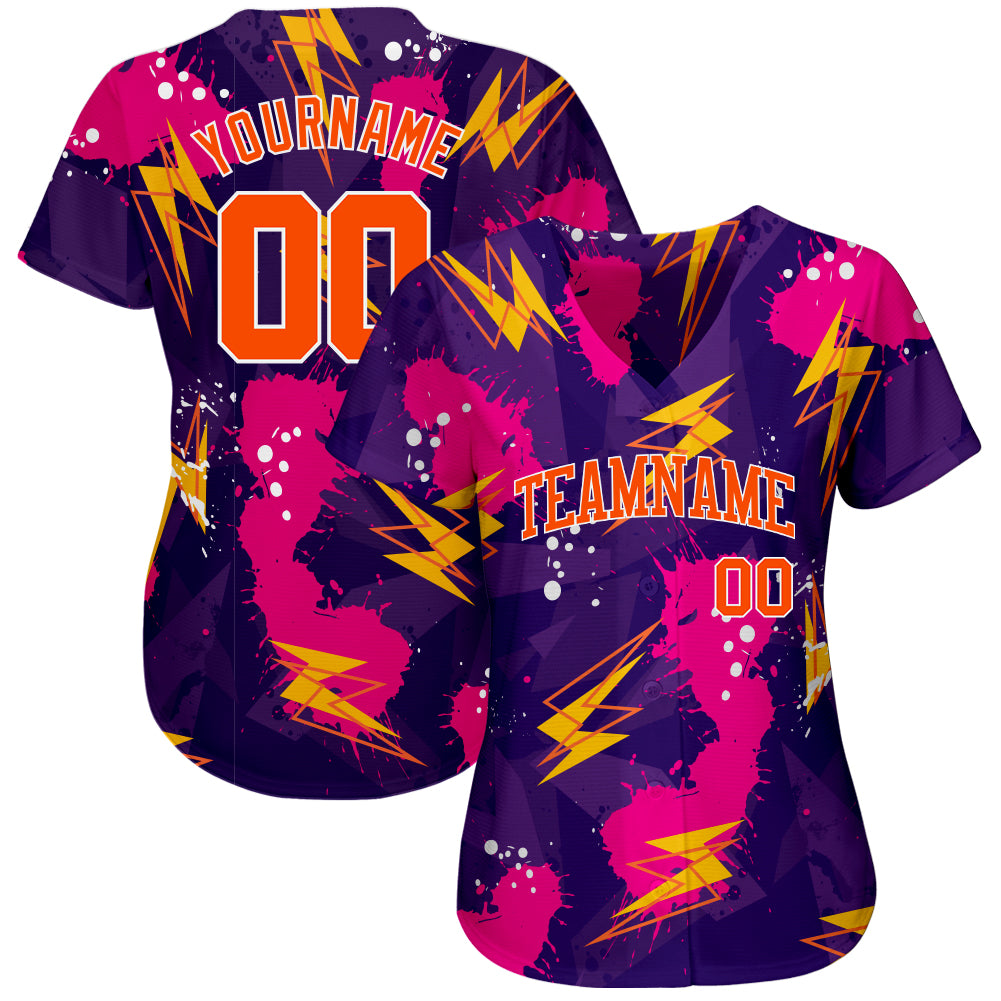 Custom 3D Pattern Design Music Festival Authentic Baseball Jersey view 2