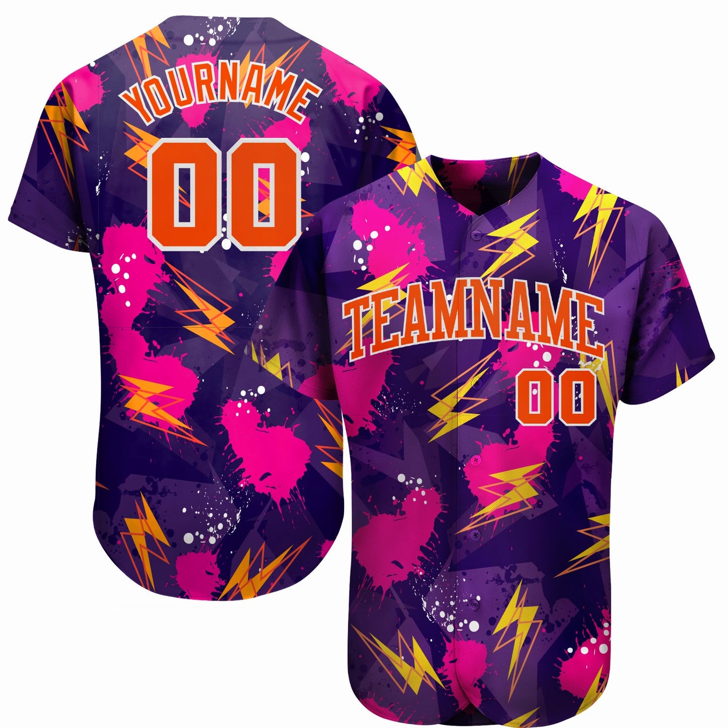 Custom 3D Pattern Design Music Festival Authentic Baseball Jersey - Main View