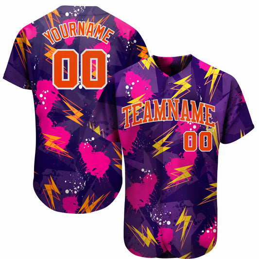 Custom 3D Pattern Design Music Festival Authentic Baseball Jersey - Main View