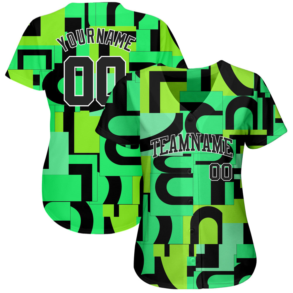 Custom 3D Pattern Design Music Festival Authentic Baseball Jersey view 2