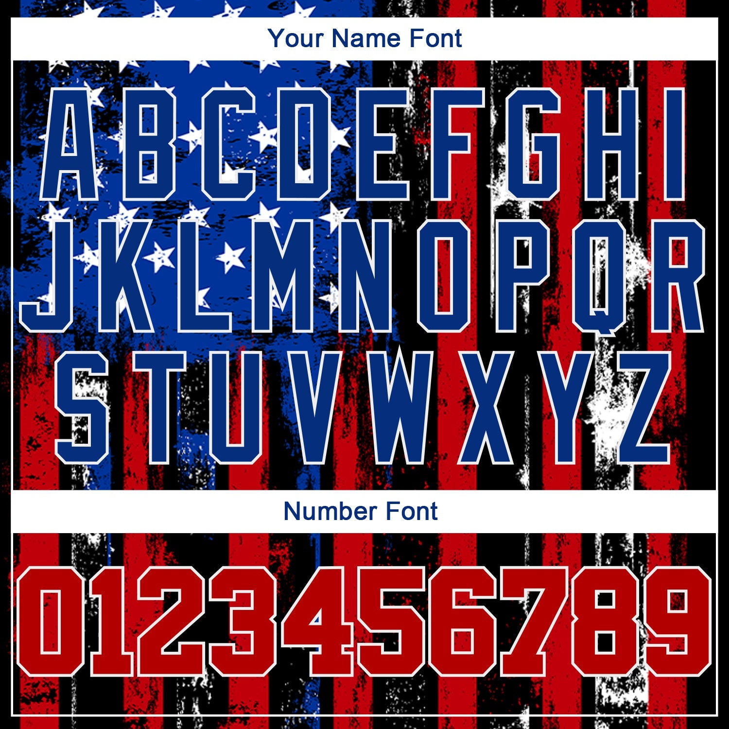 Custom Black Red Royal-White 3D Distressed American Flag Authentic Baseball Jersey view 5