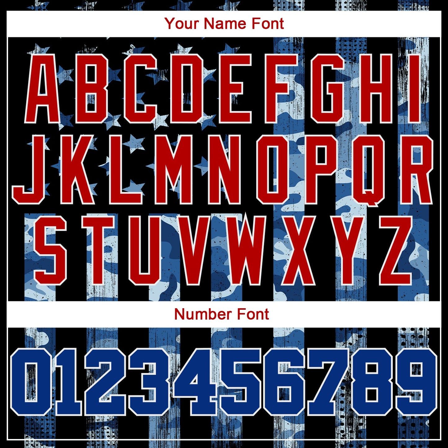 Custom Camo Royal Red-White 3D Salute To Service American Flag Authentic Baseball Jersey view 5