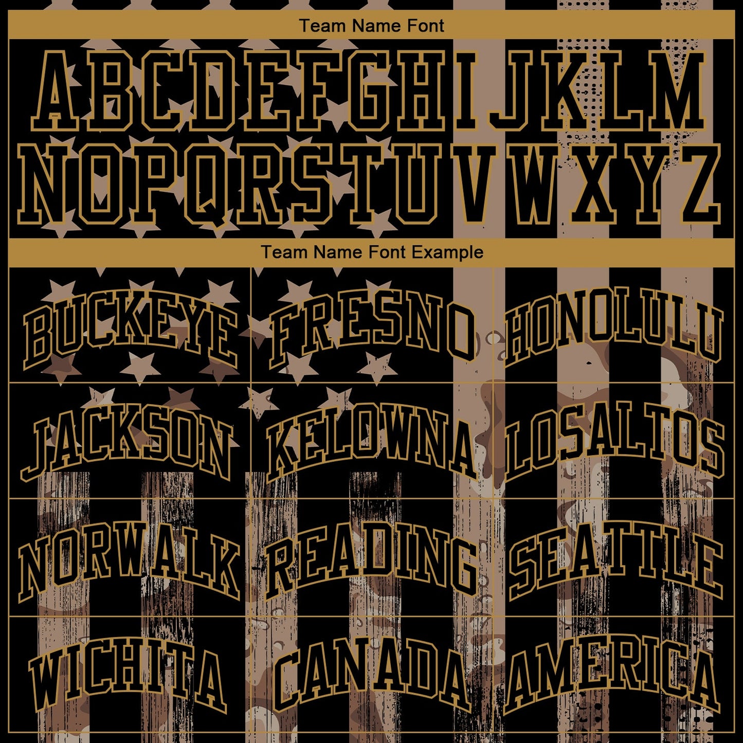 Custom Camo Black-Old Gold 3D Salute To Service American Flag Authentic Baseball Jersey view 5
