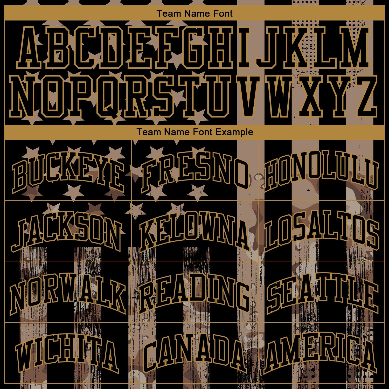 Custom Camo Black-Old Gold 3D Salute To Service American Flag Authentic Baseball Jersey view 5