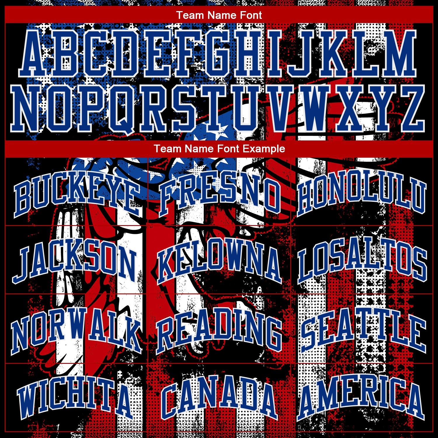 Custom Black Red Royal-White 3D Eagle American Flag Authentic Baseball Jersey view 4