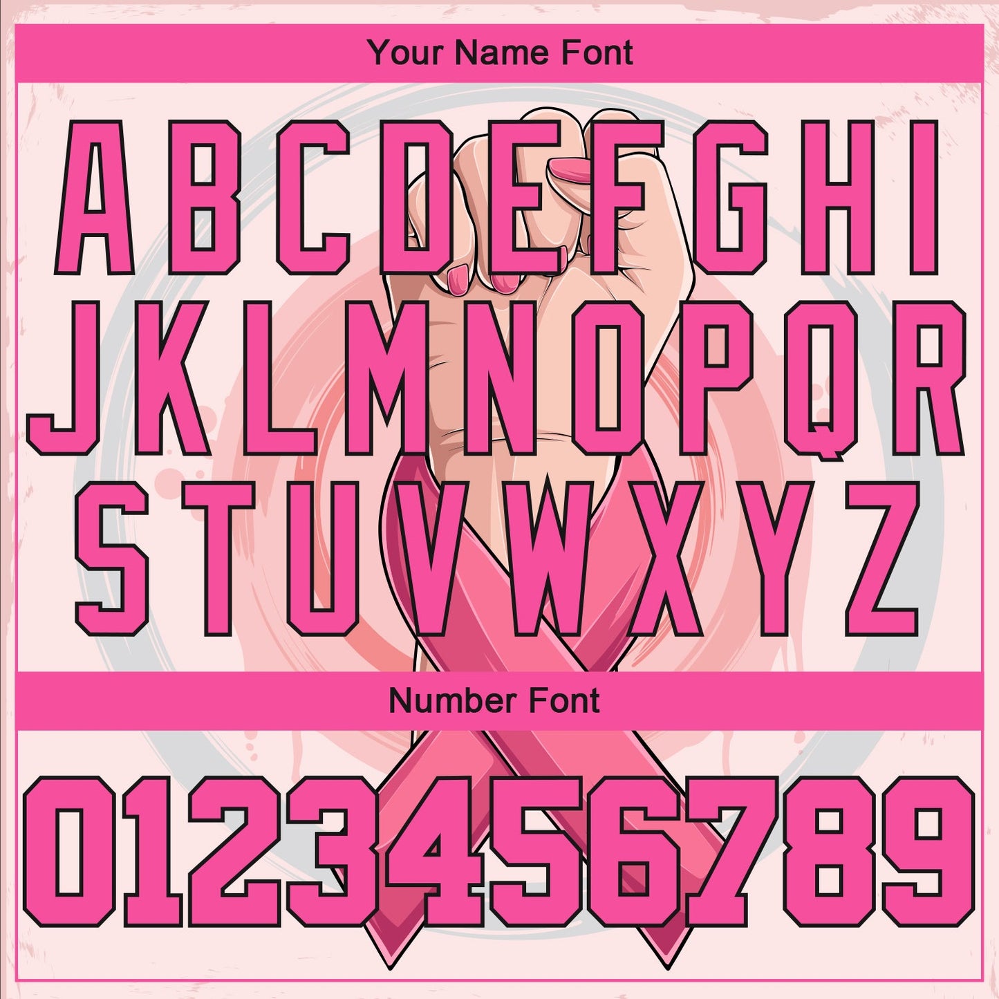 Custom 3D Breast Cancer Awareness Month With Woman Hand And Pink Ribbon Women Health Care Support Authentic Baseball Jersey view 5