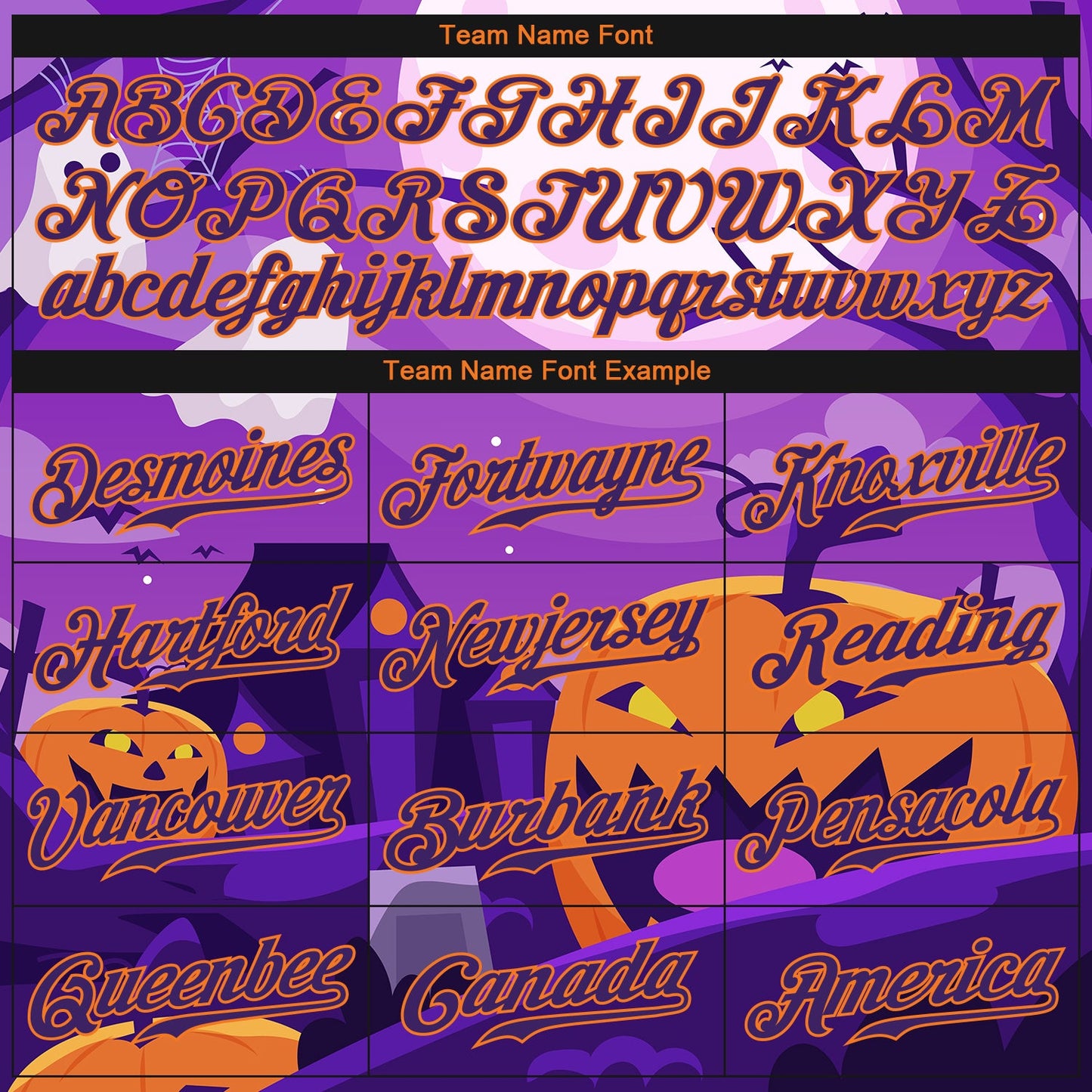 Custom 3D Pattern Halloween Pumpkins Horror Night Authentic Baseball Jersey view 4